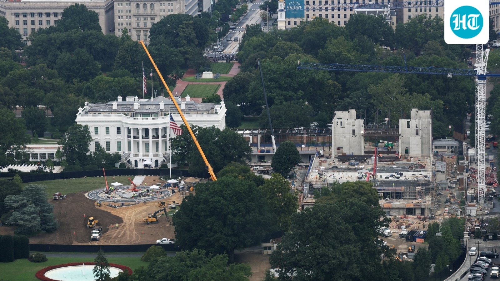 The helipad and ballroom under construction at the White House in Washington, D.C., US. (REUTERS)