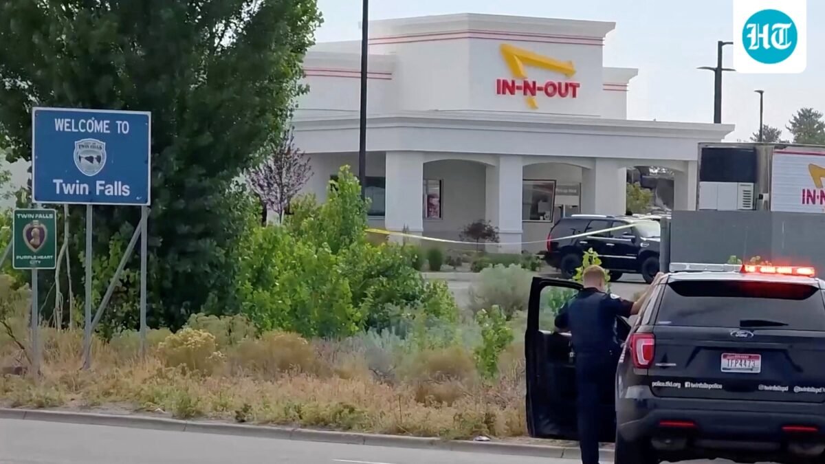 An emergency responder at the site of a fatal shooting incident in Twin Falls, Idaho August 1. (via REUTERS)