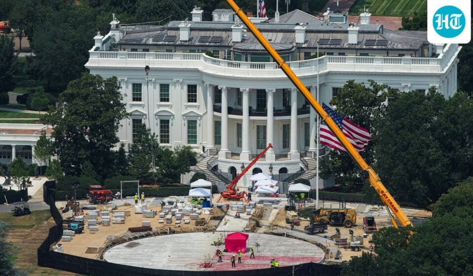 The White House and the Ballroom construction as seen from a window at the Washington Monument, in Washington, DC, July 15, 2026. (REUTERS)