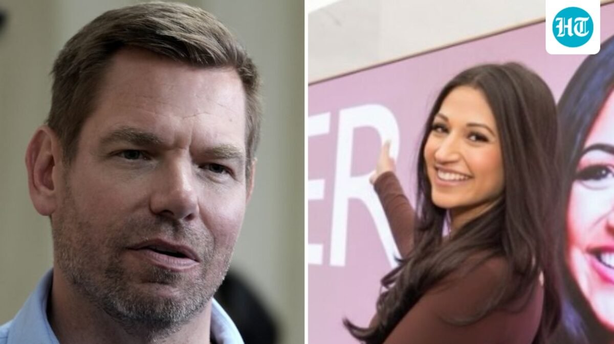 Katie Miller-Eric Swalwell past relationship rumors emerge (AP Photo/Rich Pedroncelli, File, katiemiller/Instagram)