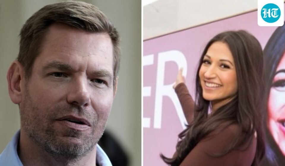 Katie Miller-Eric Swalwell past relationship rumors emerge (AP Photo/Rich Pedroncelli, File, katiemiller/Instagram)