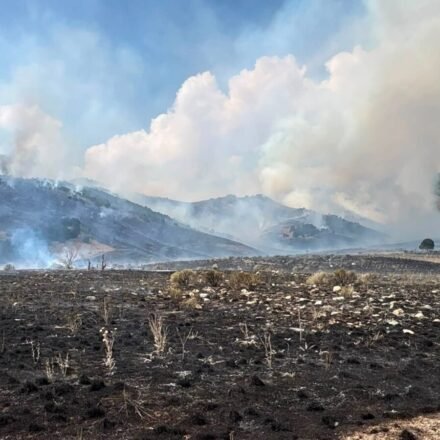 Destruction from the Brushy Canyon Fire caused smoke to be blown towards Logan, Utah. (Facebook/Utah Fire Info)