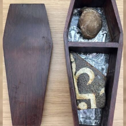 In 1956, an 11-year-old took an abbot’s kneecap and medieval tile from Glastonbury Abbey; 70 years later, his widow returned it from Australia