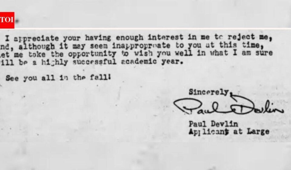 In 1981, Harvard rejected Paul Devlin; he spotted a grammatical error, rejected the rejection and had his response published in The New York Times