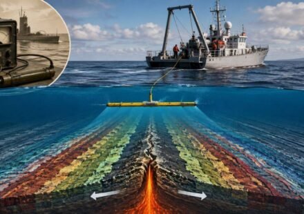 A World War II submarine detector was later used to map magnetic stripes on the seafloor, helping scientists prove that Earth’s tectonic plates move