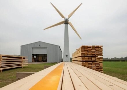German startup Voodin replaced fibreglass with laminated veneer lumber in 19.3-metre turbine blades; its new EU-backed factory targets fully recyclable blades at commercial scale