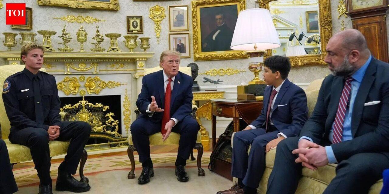 'What you did was incredible': Trump meets California's teenage lifeguard and the boy he rescued