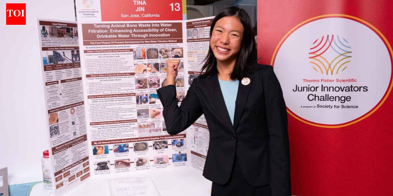Meet Tina Jin, the 15-year-old Massachusetts student who turned animal bones into a new material for cleaning polluted water