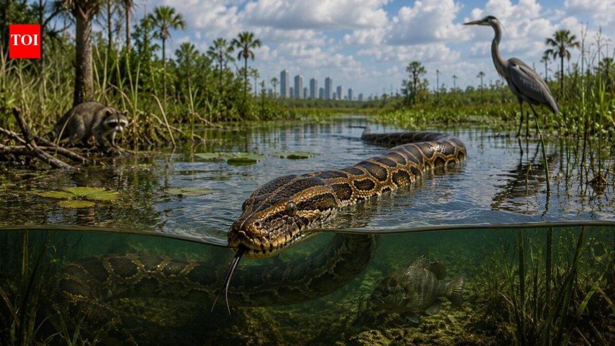 In the 1980s, Burmese pythons invaded Florida’s Everglades, and decades later raccoons fell 99.3%, opossums 98.9% and bobcats 87.5%