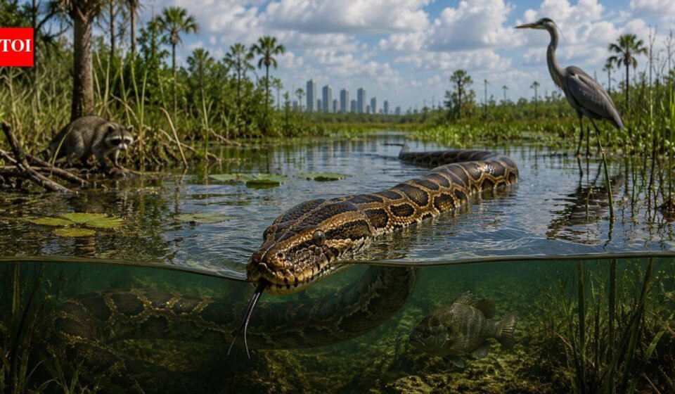 In the 1980s, Burmese pythons invaded Florida’s Everglades, and decades later raccoons fell 99.3%, opossums 98.9% and bobcats 87.5%