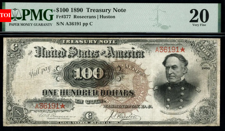 In 1890, the US printed 120,000 unusual $100 'Watermelon' notes; only about 35 are known to survive, and one is returning to auction