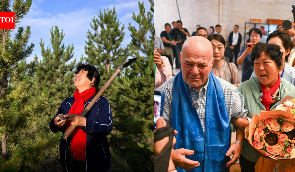 In 1999, an American teacher donated $5,000 to a Chinese woman fighting desertification; with his support, she planted a 50,000-tree forest, and 27 years later, they reunited in tears