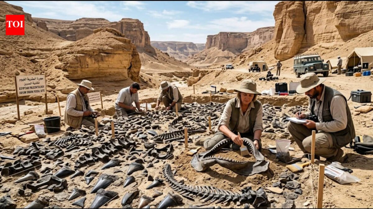 14 fossilised teeth found in Egypt’s ancient shark graveyard reveal five extinct species from the age of dinosaurs