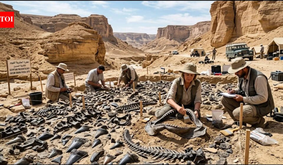 14 fossilised teeth found in Egypt’s ancient shark graveyard reveal five extinct species from the age of dinosaurs