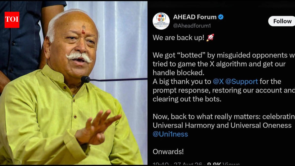 RSS chief Mohan Bhagwat's US event organiser AHEAD’s X account restored after brief suspension