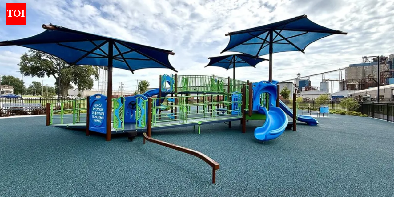 A former Illinois elementary school closed in 2014; its site has now become a $1.35 million fully accessible park with an inclusive playground, walking paths and a new splash pad