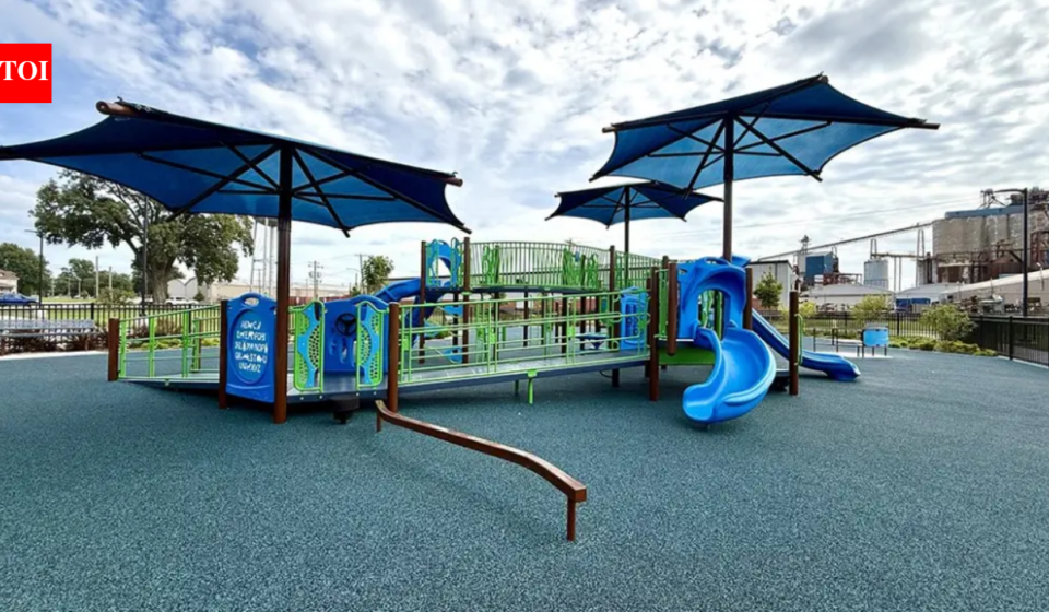 A former Illinois elementary school closed in 2014; its site has now become a $1.35 million fully accessible park with an inclusive playground, walking paths and a new splash pad