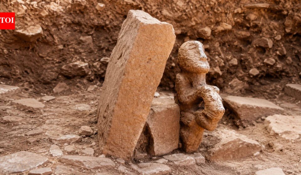 A unique 11,000-year-old statue of a human sitting on a leopard was unearthed at Karahantepe