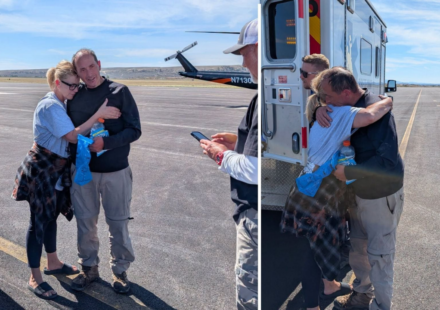 A 55-year-old Missouri official reached the 13,804-foot summit of Wyoming's highest mountain and signed its register; he then disappeared for 5 days before rescuers found him alive and severely dehydrated