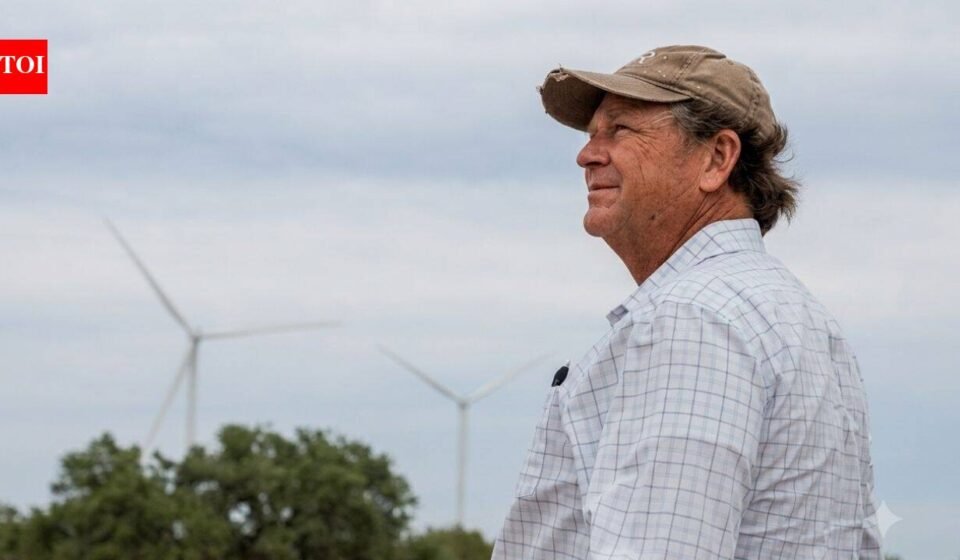 A West Texas rancher rejected wind turbines twice before agreeing to 7 on his family ranch; the royalties now help pay for feed and workers and keep the operation running