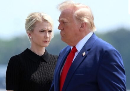 Natalie Harp, executive assistant to U.S. President Donald Trump, has been in the spotlight after Senator Jon Ossoff's remarks sparked a backlash. (Getty Images via AFP)