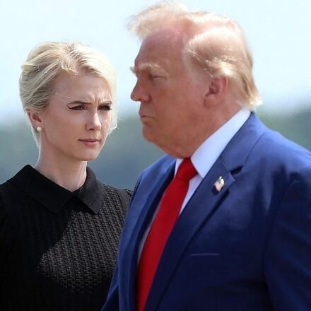 Natalie Harp, executive assistant to U.S. President Donald Trump, has been in the spotlight after Senator Jon Ossoff's remarks sparked a backlash. (Getty Images via AFP)