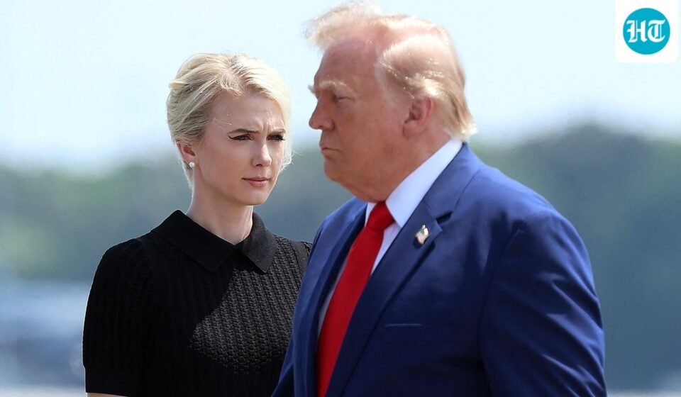 Natalie Harp, executive assistant to U.S. President Donald Trump, has been in the spotlight after Senator Jon Ossoff's remarks sparked a backlash. (Getty Images via AFP)