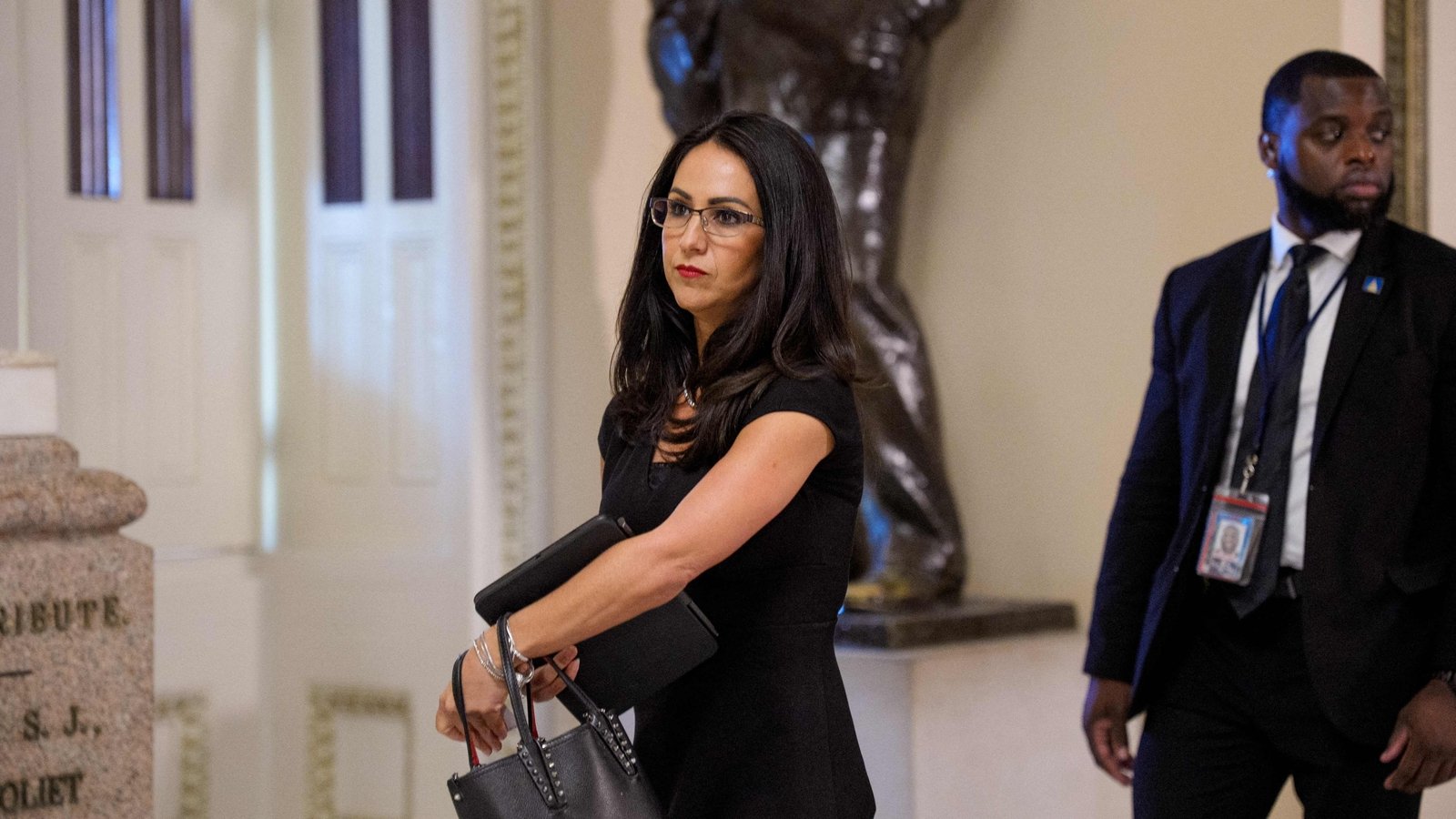 Representative Lauren Boebert responded to allegations about sexual relationships with staff, saying that she is straight. (Getty Images via AFP)