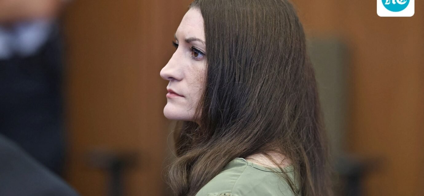 Defendant Lindsay Clancy watches jurors enter the courtroom, as the jury resumes deliberations. (via REUTERS)