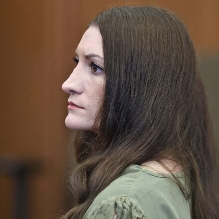 Defendant Lindsay Clancy watches jurors enter the courtroom, as the jury resumes deliberations. (via REUTERS)