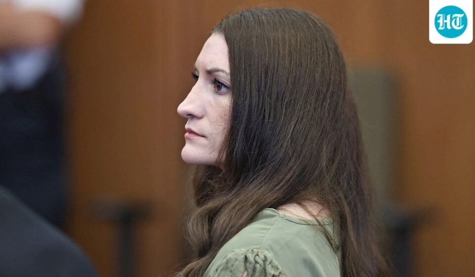 Defendant Lindsay Clancy watches jurors enter the courtroom, as the jury resumes deliberations. (via REUTERS)