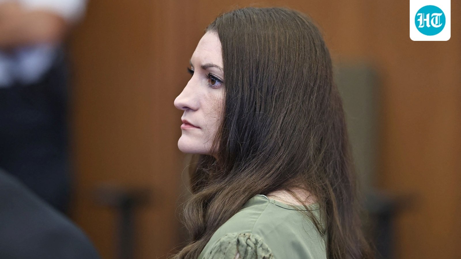 Defendant Lindsay Clancy watches jurors enter the courtroom, as the jury resumes deliberations. (via REUTERS)