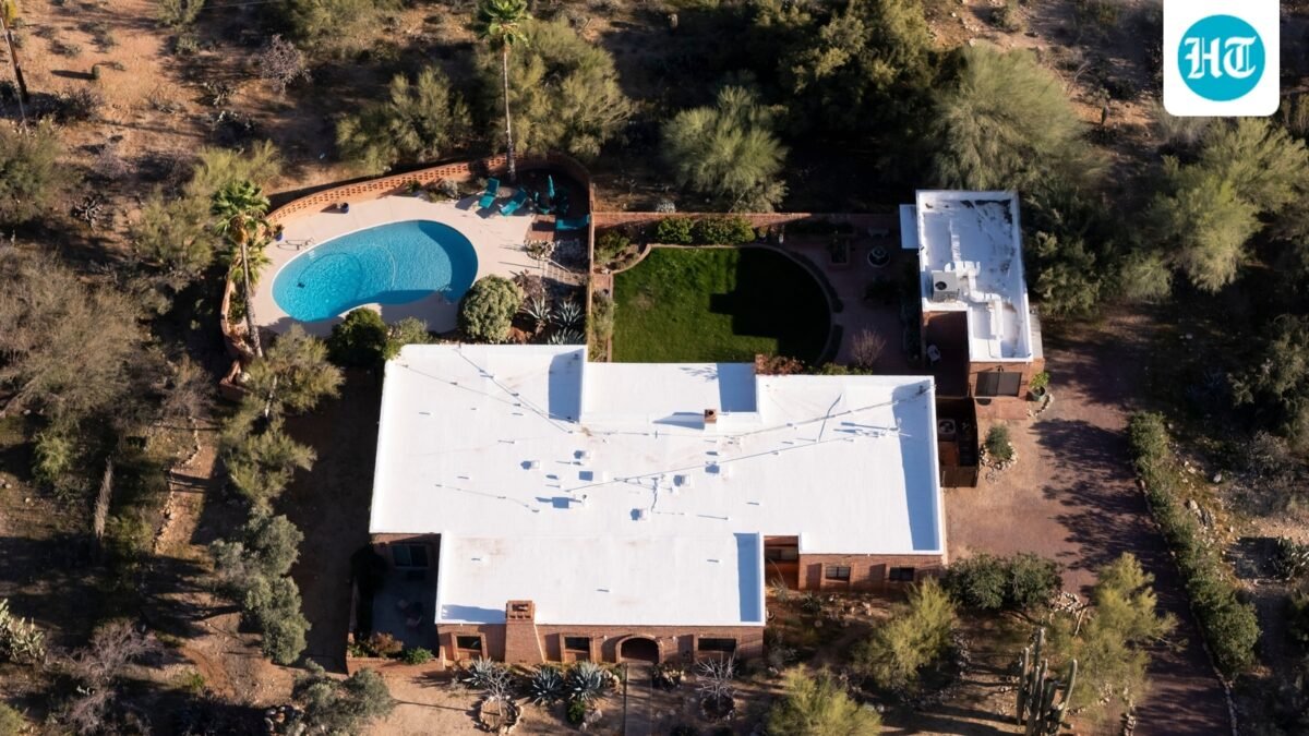 An aerial view of the home of Nancy Guthrie, the missing mother of "Today" show host Savannah Guthrie, in Tucson, Arizona. (AP Photo)