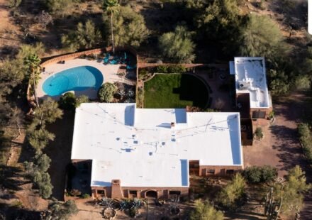 An aerial view of the home of Nancy Guthrie, the missing mother of "Today" show host Savannah Guthrie, in Tucson, Arizona. (AP Photo)