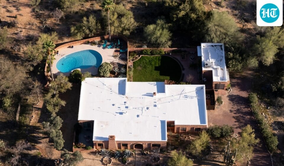 An aerial view of the home of Nancy Guthrie, the missing mother of "Today" show host Savannah Guthrie, in Tucson, Arizona. (AP Photo)