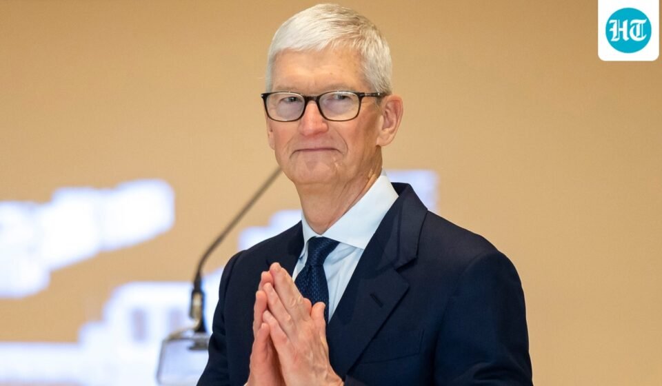Apple CEO Tim Cook thanks guests and officials during a ribbon-cutting ceremony for Apple's Advanced Manufacturing Center in Houston, Thursday, Aug. 13, 2026. (AP Photo/Annie Mulligan) (AP Photo/Annie Mulligan)