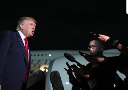 President Donald Trump came under fire for 'lunging' at ABC News reporter Rachel Scott. (AP Photo)