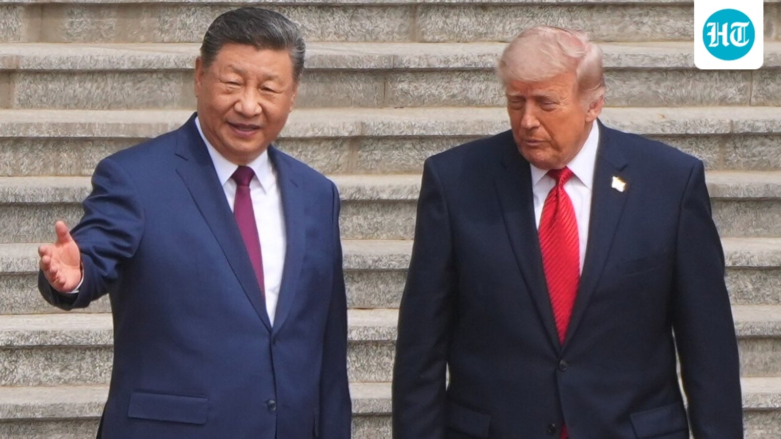 Donald Trump and China's President Xi Jinping at the Great Hall of the People, May 14, 2026, in Beijing. (AP Photo/Mark Schiefelbein)