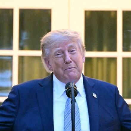 Trump speaks during a Rose Garden dinner at the White House in Washington, DC, on September 17. (AFP)