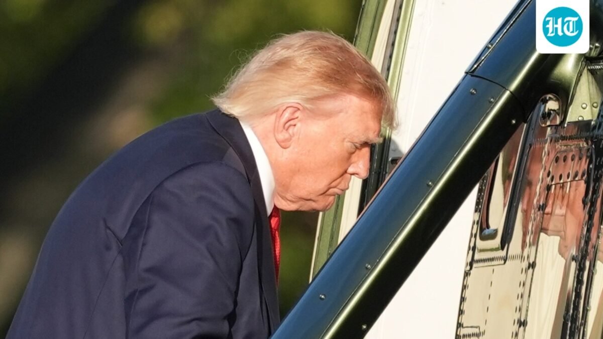 President Donald Trump boards Marine One on the Ellipse near the White House, Friday, Sept. 18. (AP Photo/Alex Brandon)