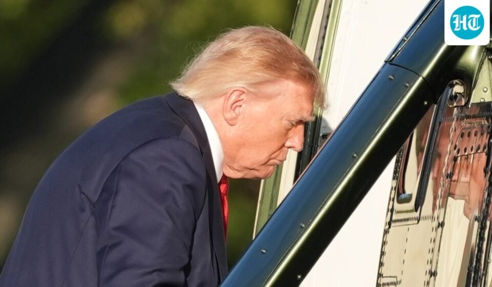 President Donald Trump boards Marine One on the Ellipse near the White House, Friday, Sept. 18. (AP Photo/Alex Brandon)