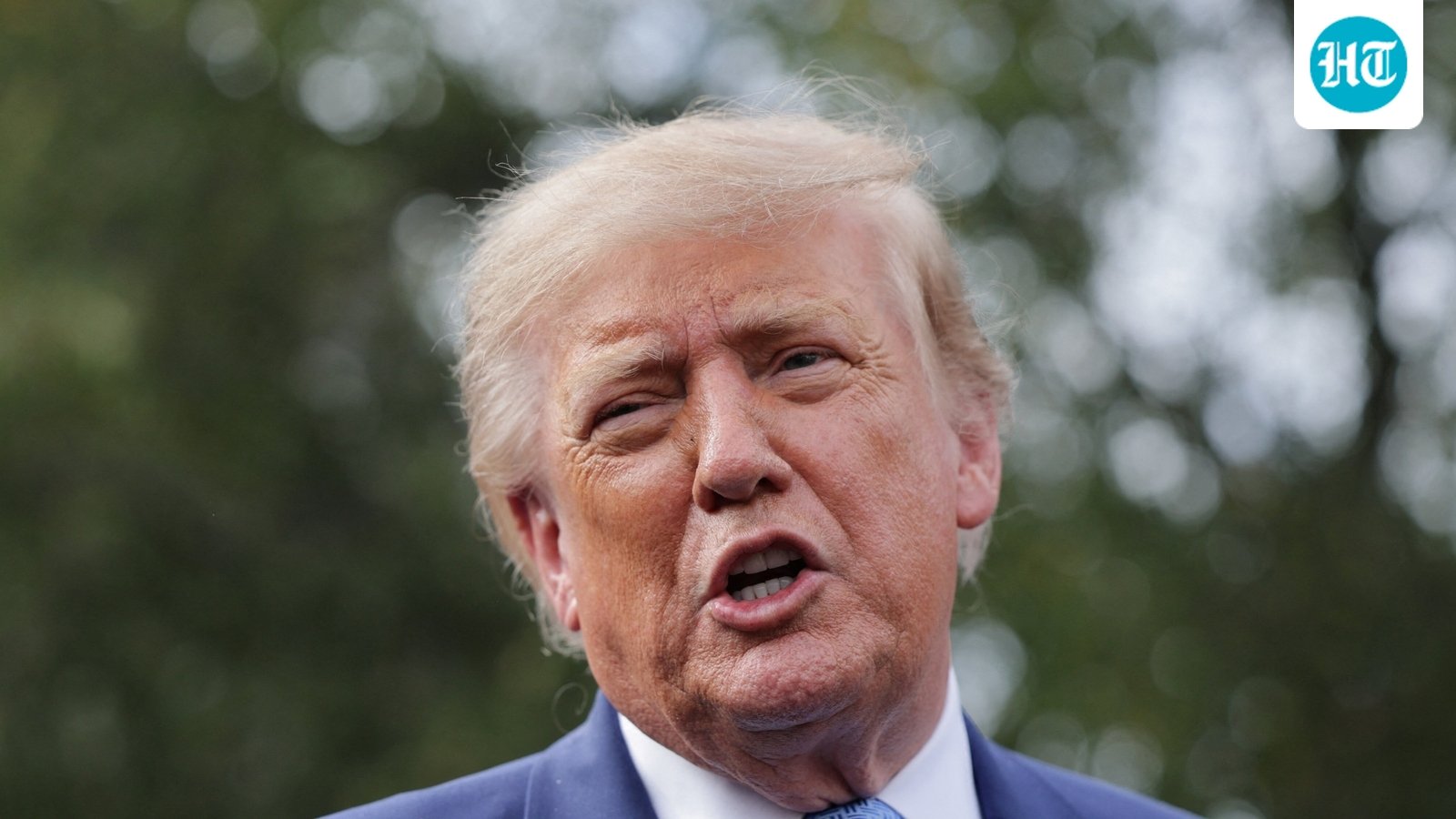 Donald Trump speaks to the media at the White House driveway following a luncheon for tech leaders in the East Room Tuesday. (REUTERS)