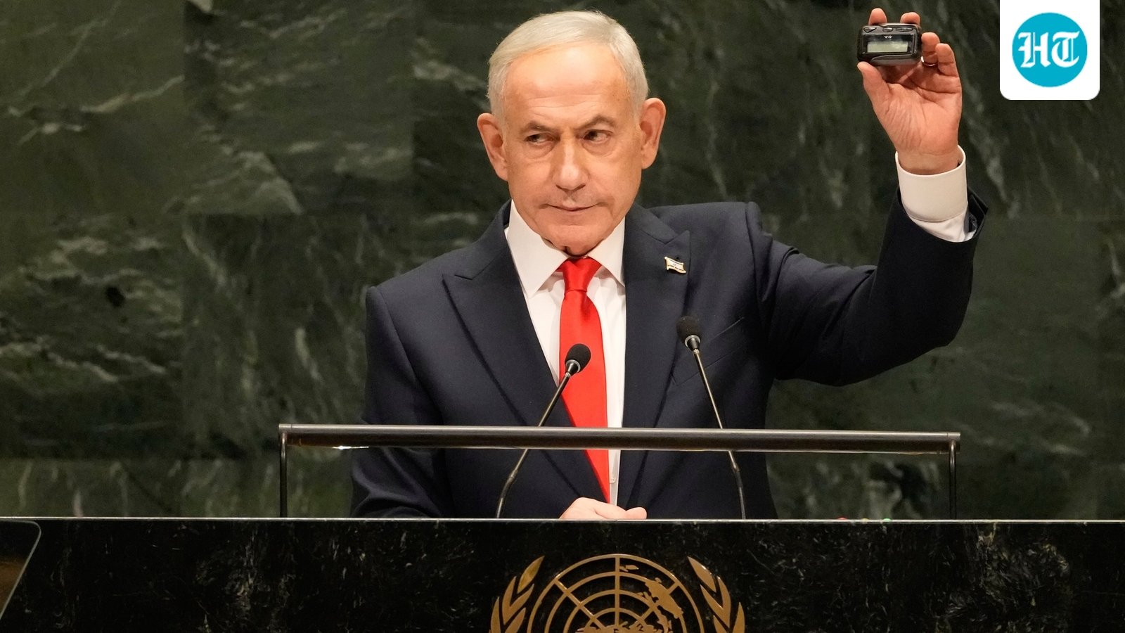 Benjamin Netanyahu named Hasan Piker while attacking Zohran Mamdani at the UN, reviving Piker’s controversial 9/11 comment during the speech.. (AP Photo/Seth Wenig) (AP Photo/Seth Wenig)