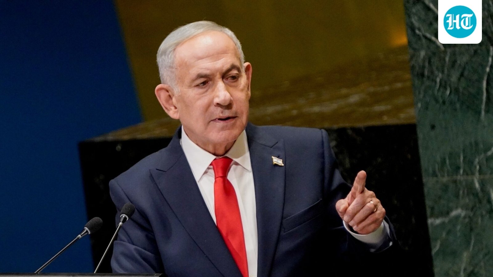 Benjamin Netanyahu speaks at the UN and rejects allegations of genocide in Gaza. (Bloomberg)