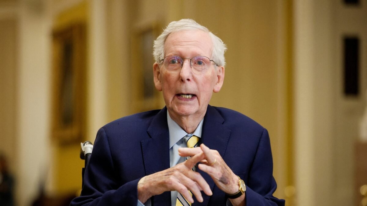 US Senator Mitch McConnell (R-KY) speaks to reporters outside the Senate Chamber after he returned to Capitol Hill in Washington, D.C., U.S. (REUTERS)