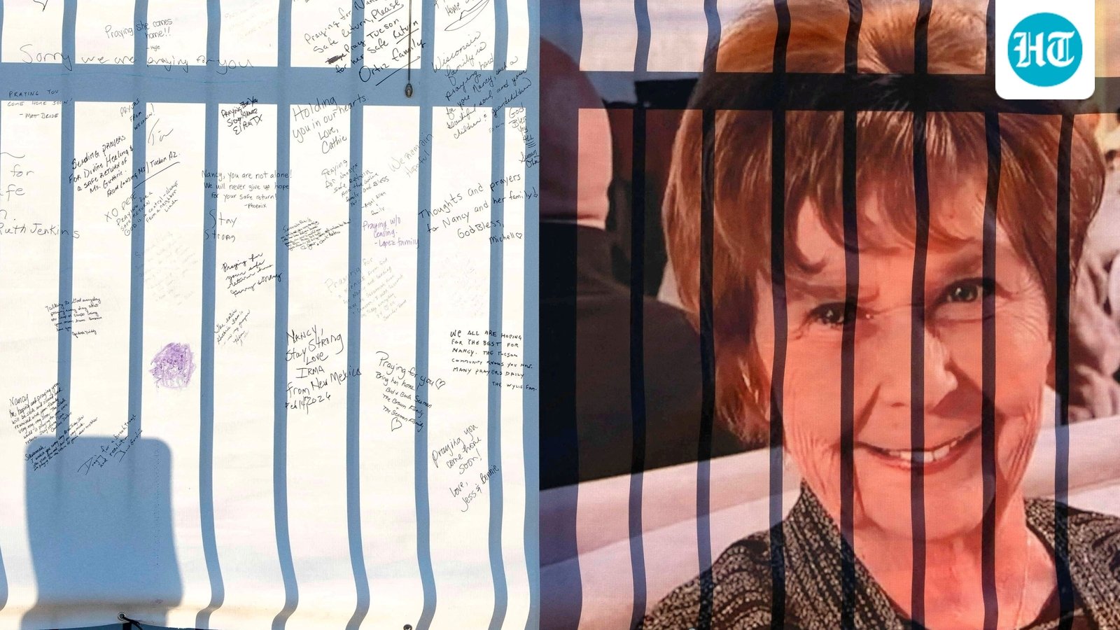 FILE PHOTO: A banner with a growing collection of well-wishes from supporters reads "bring her home" (not pictured) and shows a photo of Nancy Guthrie, the 84-year-old mother of U.S. journalist and television host Savannah Guthrie, who disappeared from her home nearly two weeks ago, outside of the KVOA newsroom in Tucson, Arizona, U.S., February 14, 2026. REUTERS/Rebecca Noble/File Photo (REUTERS)