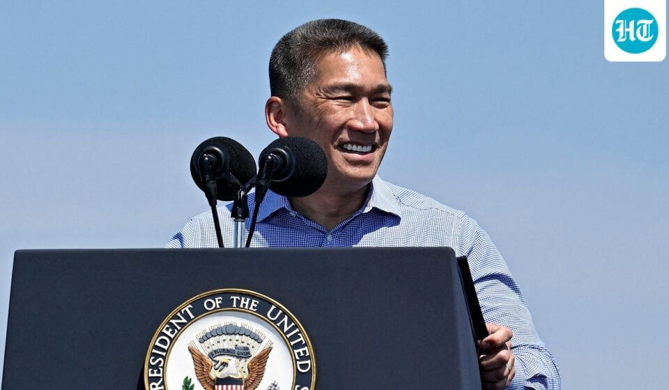 NEW YORK, NEW YORK - JULY 04: Acting Secretary of the Navy Hung Cao speaks during an International Naval Review aboard the USS Kearsarge in New York Harbor on July 04, 2026 in New York City. (Photo by Vincent Alban / GETTY IMAGES NORTH AMERICA / Getty Images via AFP) (Getty Images via AFP)