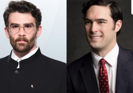 Hasan Piker answered Brandon Gill’s birth tourism attack by pointing to Gill’s wife and her Indian family background. (Hasan Piker/Instagram, Brandon Gill/Instagram)