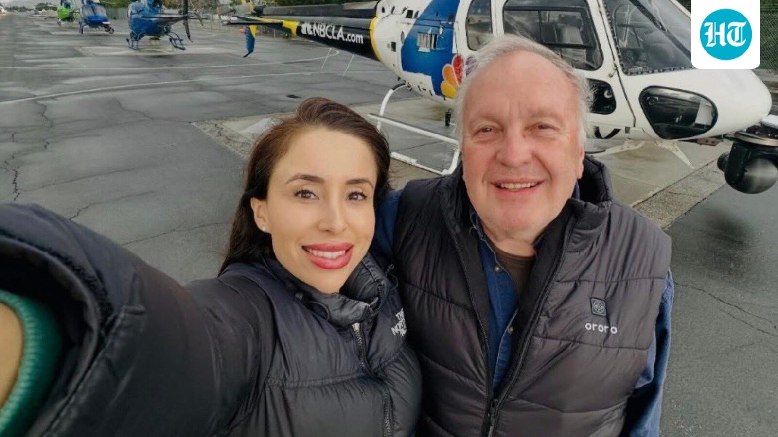 Eliana Moreno and George Marciniw were identified as two of the three people who died in the NBC Los Angeles helicopter crash. (X/@Sofarrjo)