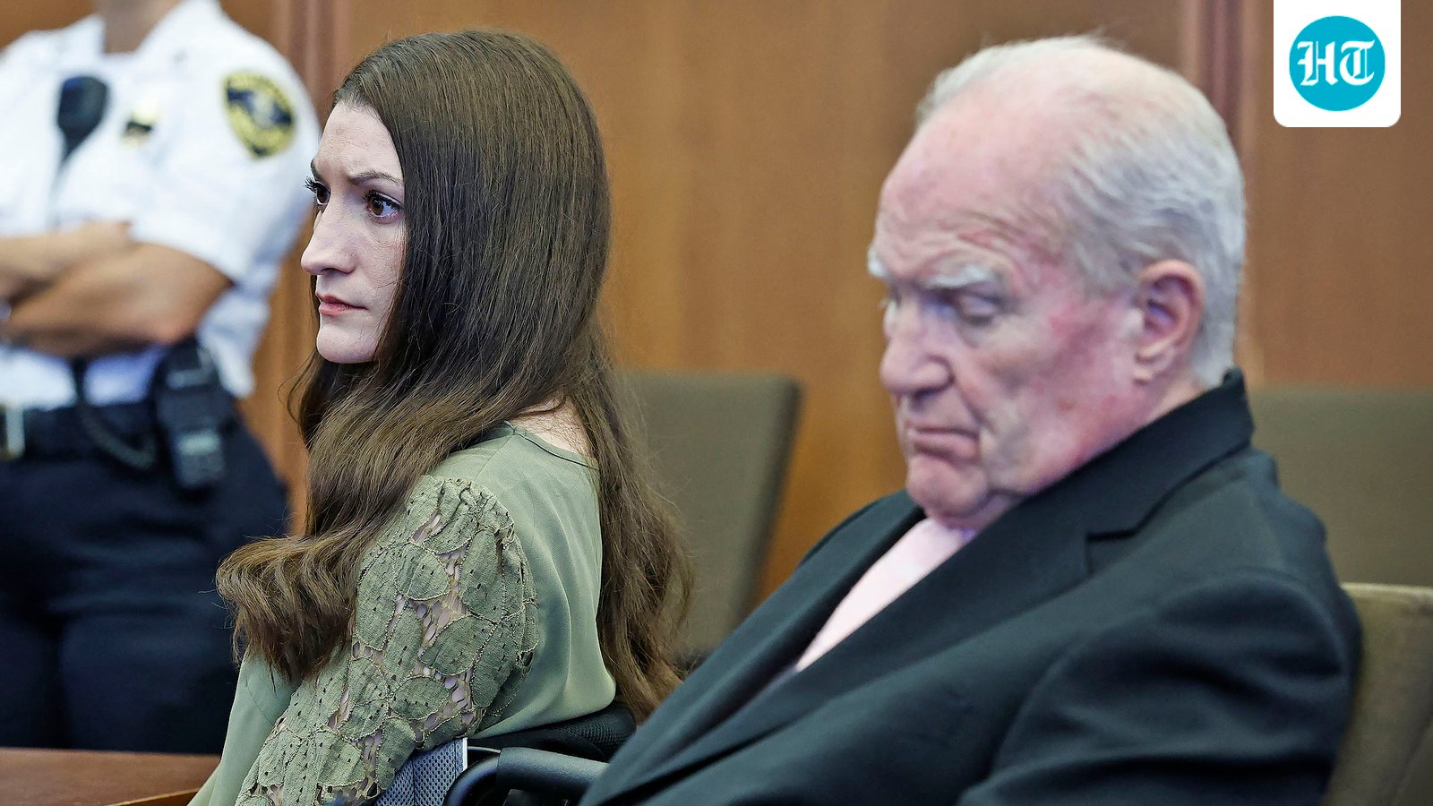 Lindsay Clancy and her attorney Kevin Reddington at the Plymouth County Superior Court in Plymouth, Massachusetts, on September 4. (AFP)